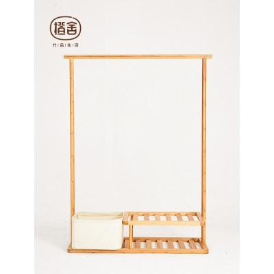 森美人现代简约挂衣服架子落地卧室衣帽架厅双杆式挂衣架靠墙衣架