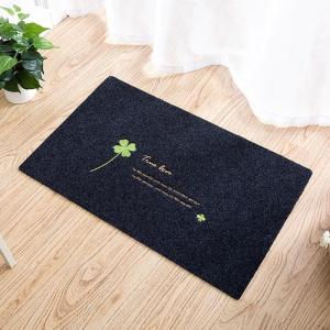 壹志入户垫地垫进户门脚踏垫进门垫门口脚垫门厅客厅卫生间吸水印花防滑家用地垫卧室厨房浴室多色简约蹭蹭垫大号刺绣 四叶草黑色 40*60cm