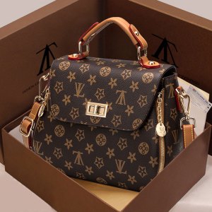 斯妮拉 欧美时尚青年包包2023新款 斜挎包女士小包包单肩包女真皮复古百搭拉链波士顿枕头包印花小包 黄色大号