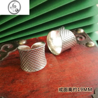 JiMi超大夸张戒指女几何三角银银泰国清迈手工银开口可调节个性