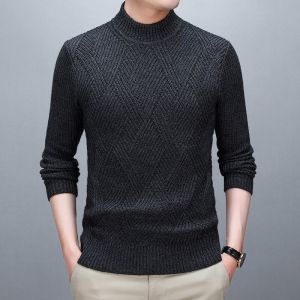 冬季半高领加厚毛衣男士新款韩版修身打底衫套头潮流针织衫毛线衣