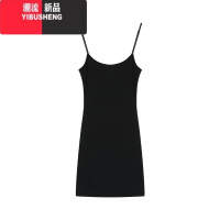 YIBUSHENG辣妹复古吊带裙纯色连衣裙女装季修身显瘦包臀裙短裙子