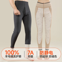 纯羊毛护膝男士保暖裤男款加厚加绒秋裤男蜂窝聚热羊毛裤东北棉裤_1