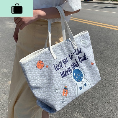 ins超火包包女2020夏季新款潮韩版网红百搭大容量单肩手提托特包NEW LAKE女士单肩包