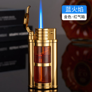 网红复古防风打火机充气可视气体蓝焰直冲创意高档男士送男友礼物