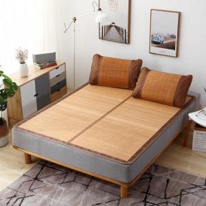 比韩家纺双面折叠双人竹席子碳化清凉竹席