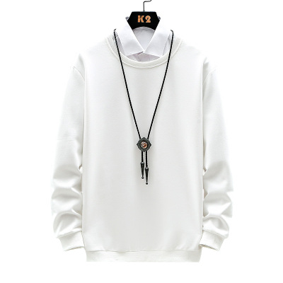 春秋新款男士卫衣男纯色百搭棉质圆领学生韩版潮流运动休闲宽松舒适中青年套头大码男装长袖衣服吉普战车JIPUZHANCHE