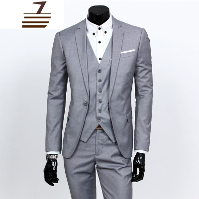 NEWLAKE西服套装男士三件套四季韩版小西装商务职业正装新郎伴郎结婚礼服