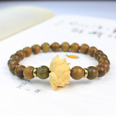 绿檀手串莲花楼森系男女情侣手链李莲花文玩佛珠中国风木质手饰品送女朋友老婆情人节七夕生日礼物