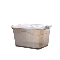 翌嘉 YJ4060303透明收纳箱衣服整理箱带轮物品收纳箱