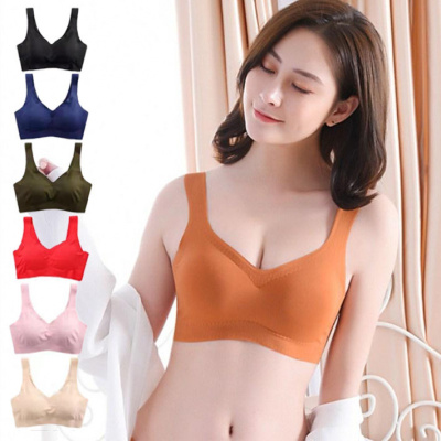 四季可穿-本命年无痕内衣女士无钢圈聚拢运动防震文胸罩背心女
