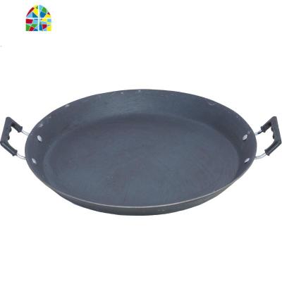铸铁煎锅传统老式平底锅生铁加厚无涂层烙锅烙饼商用铁锅大小干锅 FENGHOU 54cm铸铁煎锅(无盖)锅口直径