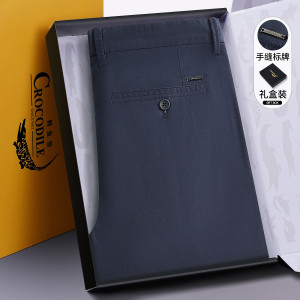 鳄鱼恤CROCODILE 夏季透气休闲裤男士直筒长裤