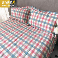 老粗布床单单件棉布加厚双人被单席子亚麻格子被单人1.2m/1.8米 三维工匠