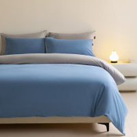 A类60S全棉轻磨毛轻奢纯棉被套床单笠学生宿舍三件套