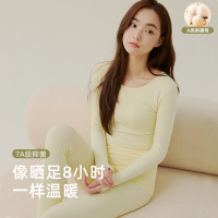 A类纯棉秋衣秋裤女薄款保暖内衣女套装7A抑菌少女学生新疆棉毛衫_978