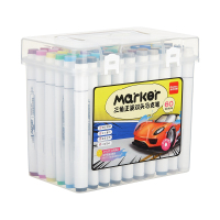 齐心 ZYMK07-60 大三角杆双头马克笔 1.0-6.0mm 配 60色/桶