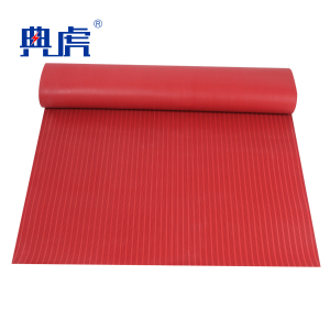 典虎 绝缘橡胶垫 红色条纹5mm*1m*10m 卷