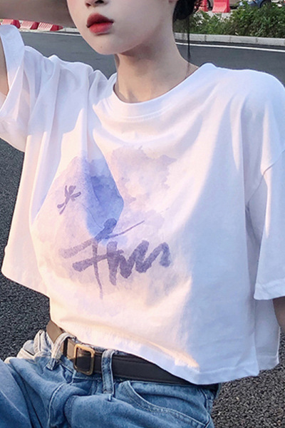 韩国女装短款打底衫宽松夏季短袖T恤女东南亚上衣女装ins