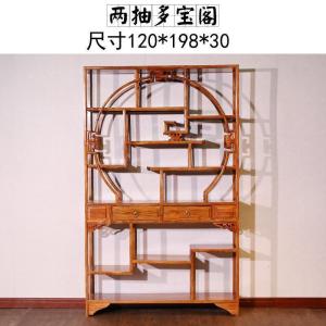 森美人仿古实木博古架中式禅意隔断置物架简约客厅新中式榆木玄关柜屏风
