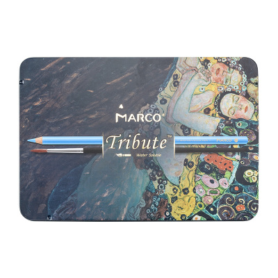 马可（MARCO）Tribute大师水溶系列专业48/72色彩色铅笔/手绘彩铅致敬绘画大师经典铁盒装332006C