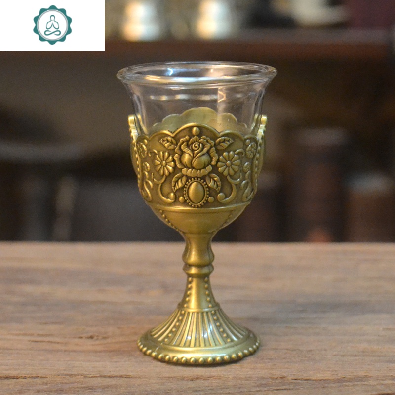 欧式精酒杯高脚玫瑰花烈酒杯小酒杯子家居酒店用品单个装 封后 青铜色