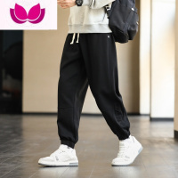 七斓卫裤男春季新款黑色运动裤男宽松休闲胖子潮加肥加大大码男装裤子