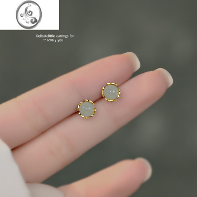 JiMiS999银银耳钉轻奢小众设计高级感养耳洞耳环2023年新款潮耳饰女