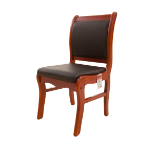 鸿业盛大FSD-318人体工学设计皮椅实木脚会议椅会议室办公椅四脚椅子电脑椅黑色牛皮办公椅 黑色