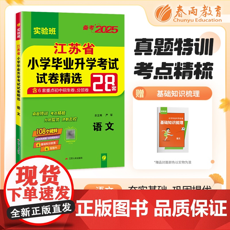 江苏省小学毕业升学考试试卷精选 语文 备考2025年新版小升初六年级小考基础知识梳理系统总复习真题卷招生卷分班卷