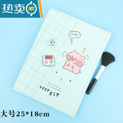 敬平镜子台式折叠化妆镜 梳妆镜 便携可爱单面镜宿舍镜 公主镜 大号 青色 小猪大号厚便携式用镜