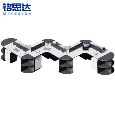 铭思达屏风工位六人位含柜套