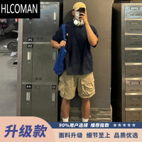 HLCOMAN卡其色工装短裤男夏季新款美式高街潮流多口袋宽松外穿五分休闲裤