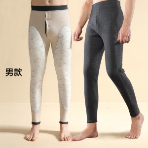 纯羊毛护膝男士保暖裤男款加厚加绒秋裤男蜂窝聚热羊毛裤东北棉裤