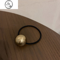 JiMi韩国复古ins拉丝金球发绳头绳皮筋女扎头发饰低丸子头发饰后脑勺