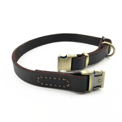 头层牛皮狗狗项圈真皮脖套法耐_FANAI_小型中型大型犬金毛拉布拉多宠物狗颈圈