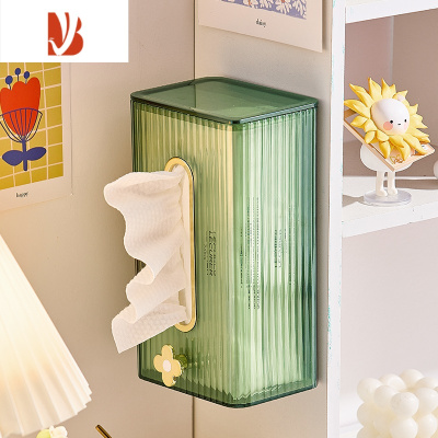 三维工匠纸巾盒壁挂式抽纸面巾纸洗脸巾客厅家用创意厕所厨房倒挂轻奢 墨绿 1个装[壁挂/台面双用]