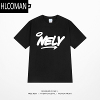 HLCOMANNELY2025夏潮牌新款宽松260g短袖T恤男女字母情侣上衣