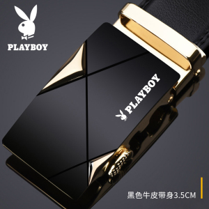 花花公子皮带男士真皮纯自动扣牛皮正品高档品牌潮流年轻人裤腰带