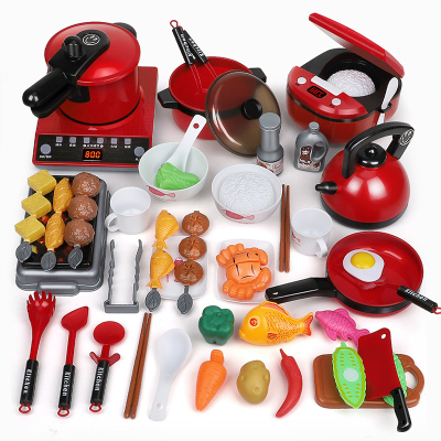 纽奇（Nukied）儿童过家家厨房玩具厨具做饭炒菜3-6岁男孩女孩烧烤炉电磁炉59件套配电磁炉+电饭煲+烧烤炉-