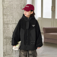 儿童装男童夹棉外套秋冬款新款中大童毛毛衣衣服加厚男孩冬装