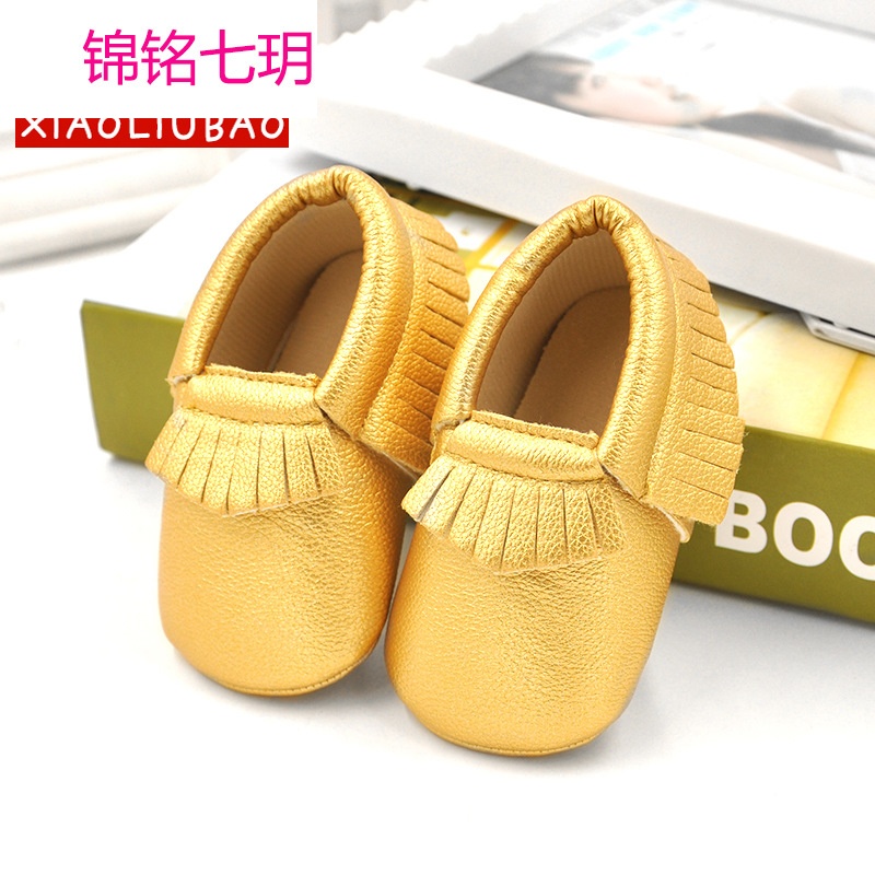 锦铭七玥秋款软底PU婴儿鞋纯色百搭宝宝鞋新生婴儿步前鞋沙发鞋0-1岁新款