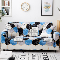 弹力懒人沙发套罩通用型全包萬能套简约布艺沙发垫全盖布 蓝调 L形状组合沙发(贵妃XL码+沙发L码)