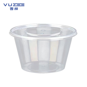 吾梓 一次性餐盒 透明圆形打包汤盒 1000ml*300个/箱