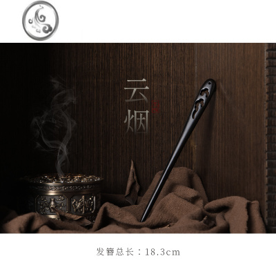 JiMi黑檀木发簪头饰古风简约日常盘发木质发钗簪子高级感挽发木簪