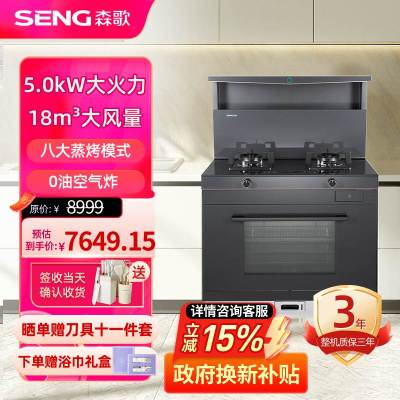 森歌(SENG)集成灶L1ZK蒸烤一体外观美 大容量厨房灶具家用蒸烤箱燃气灶 灰色液化气