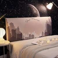 北欧床头罩套全包软包防尘罩床靠背罩保护套1.8米1.5m弹力 城市之间 长200cm[床头高50cm-65cm以内适用]