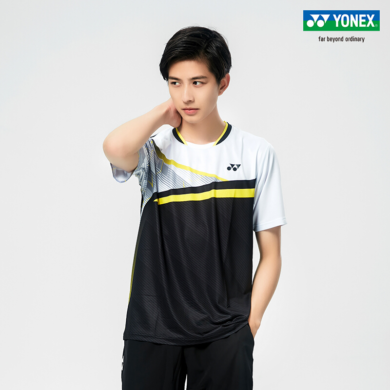 尤尼克斯(yonex)羽毛球服21ss比赛系列110191bcr男士短袖t恤yy透气