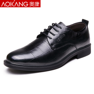奥康(AOKANG)男鞋英伦男士商务休闲鞋低帮系带男士单鞋休闲皮鞋男