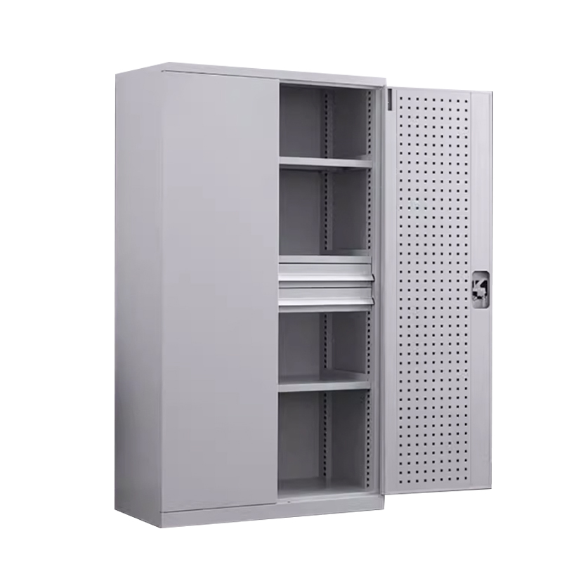 帅畅重型工具柜加厚物件工具储物柜工厂铁皮柜汽修厂零件收纳柜白色四层二抽带挂板